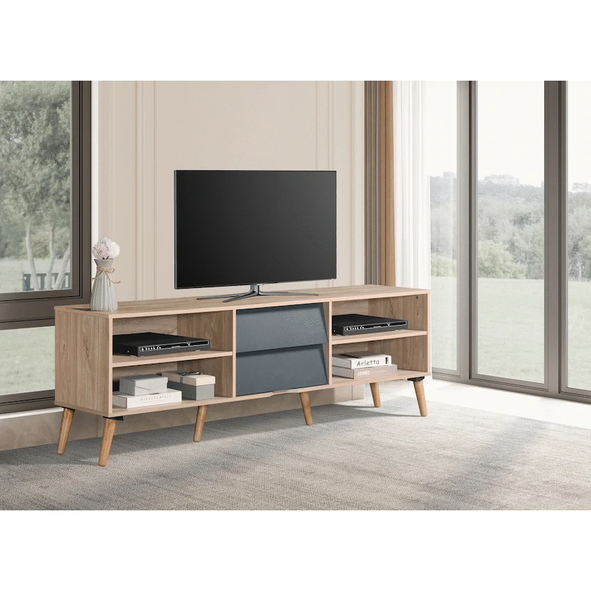 Everfurn Everest Tall TV Stand - 2 Drawers - Image 3