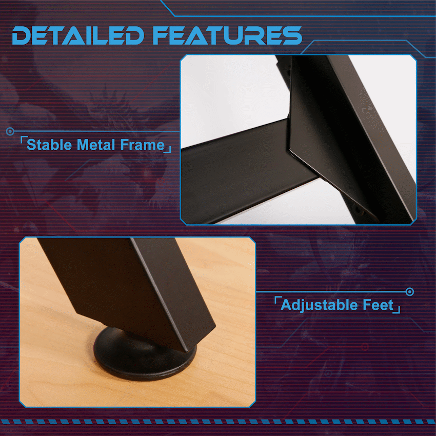 VX Gaming Donahue Gaming Desk - Black with Headphone Hook - Image 7