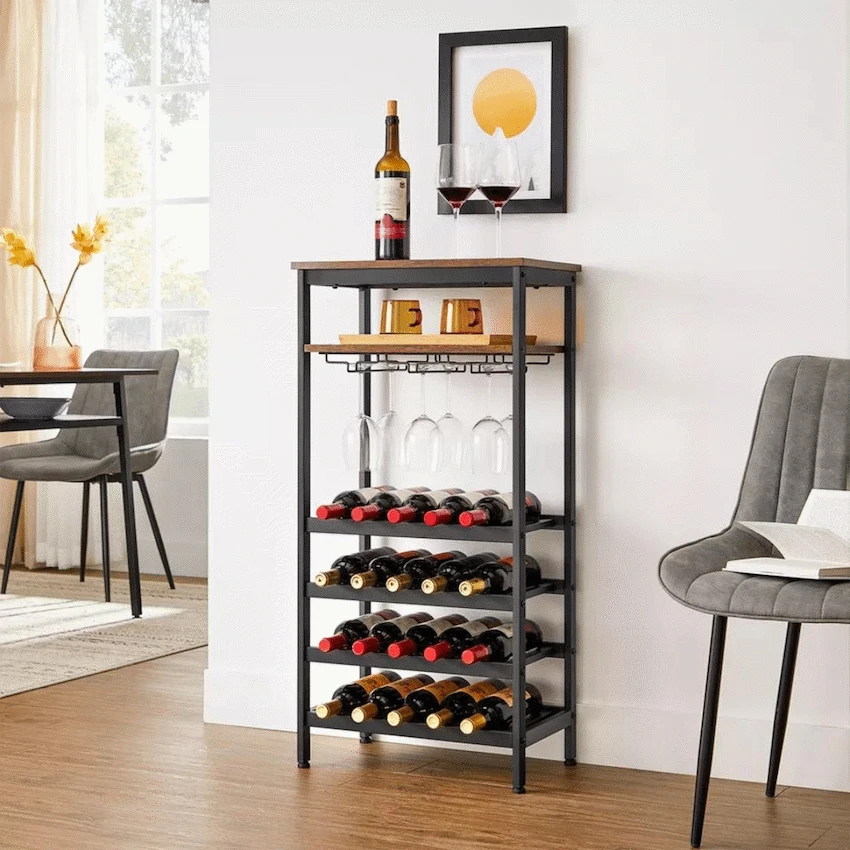Everfurn Symphony Wine Rack - Steel Frame - Adjustable Feet - Image 2