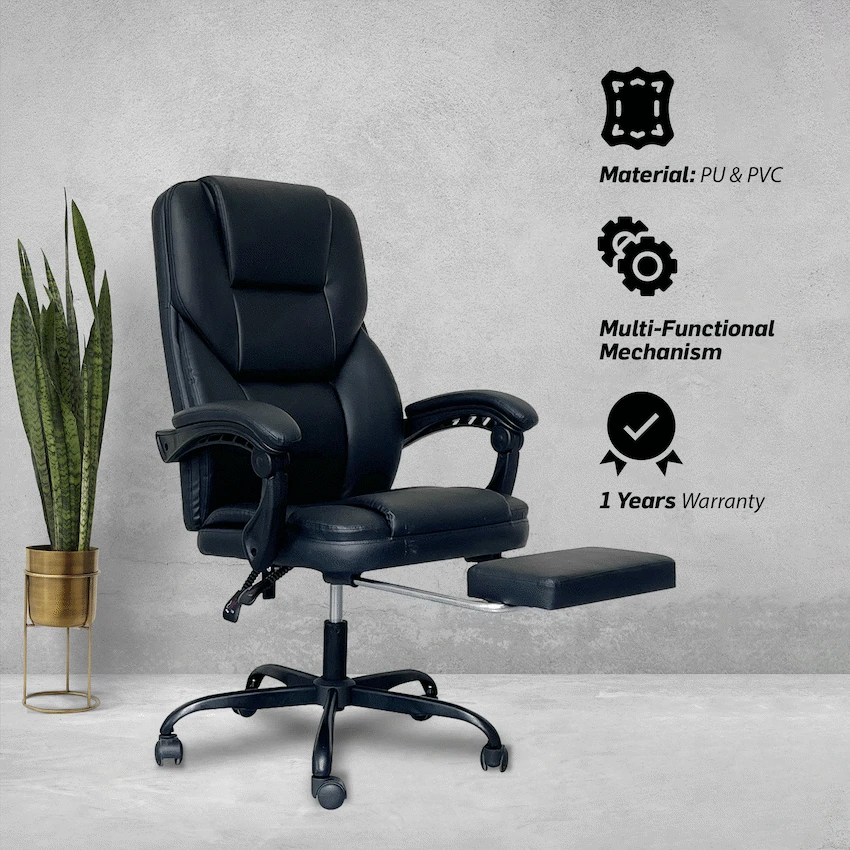 Everfurn Aries High Back Office Chair - Recline - Iron Base - Image 4