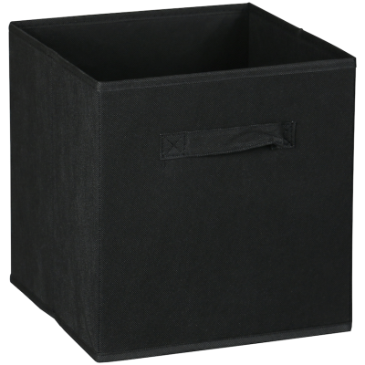 Packman Collapsible Fabric Organiser Storage Basket - Black - 10 Pack