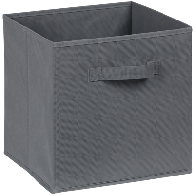Packman Collapsible Fabric Organiser Storage Basket - Grey - 10 Pack