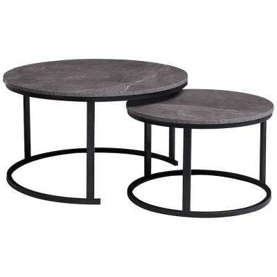 Everfurn Indus Nesting Coffee Table Marble Grey 2 - Piece