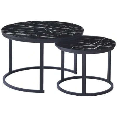 Everfurn Indus Nesting Coffee Table Black 2 Piece