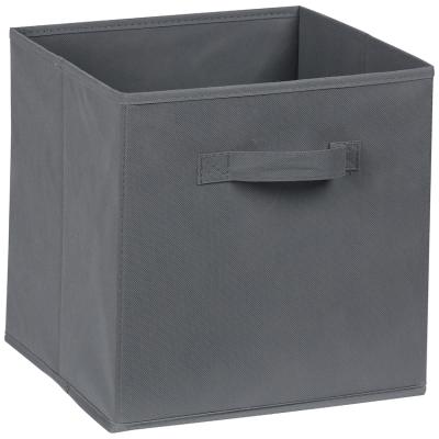 Packman Collapsible Fabric Organiser Storage Basket - Grey - 5 Pack