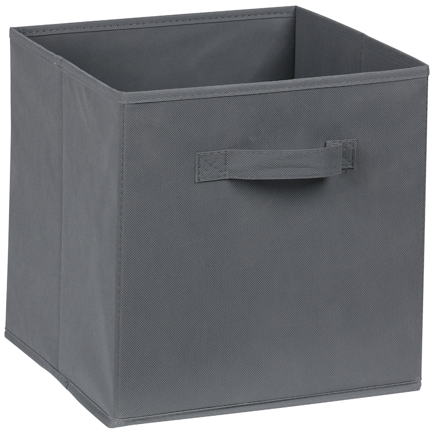 Packman Collapsible Fabric Organiser Storage Basket - Grey - 5 Pack