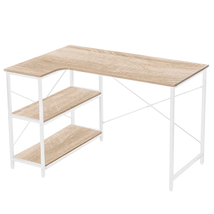 Everfurn Anthony Work Desk - Light Oak and White Frame - Image 2