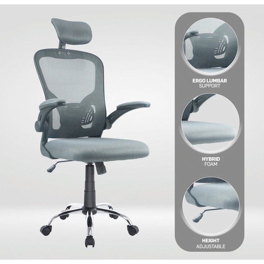 Everfurn Stagio Ergo Office Chair - High Back - Grey - Image 2
