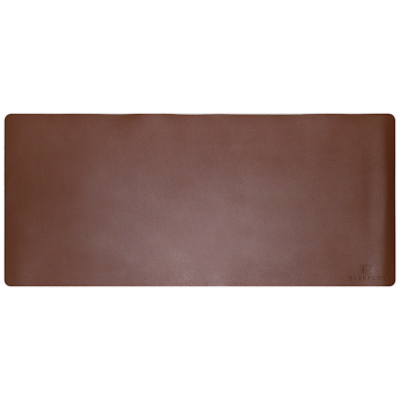 Volt Faux Leather Large Desk Mat With Suede Base Fabric - Brown