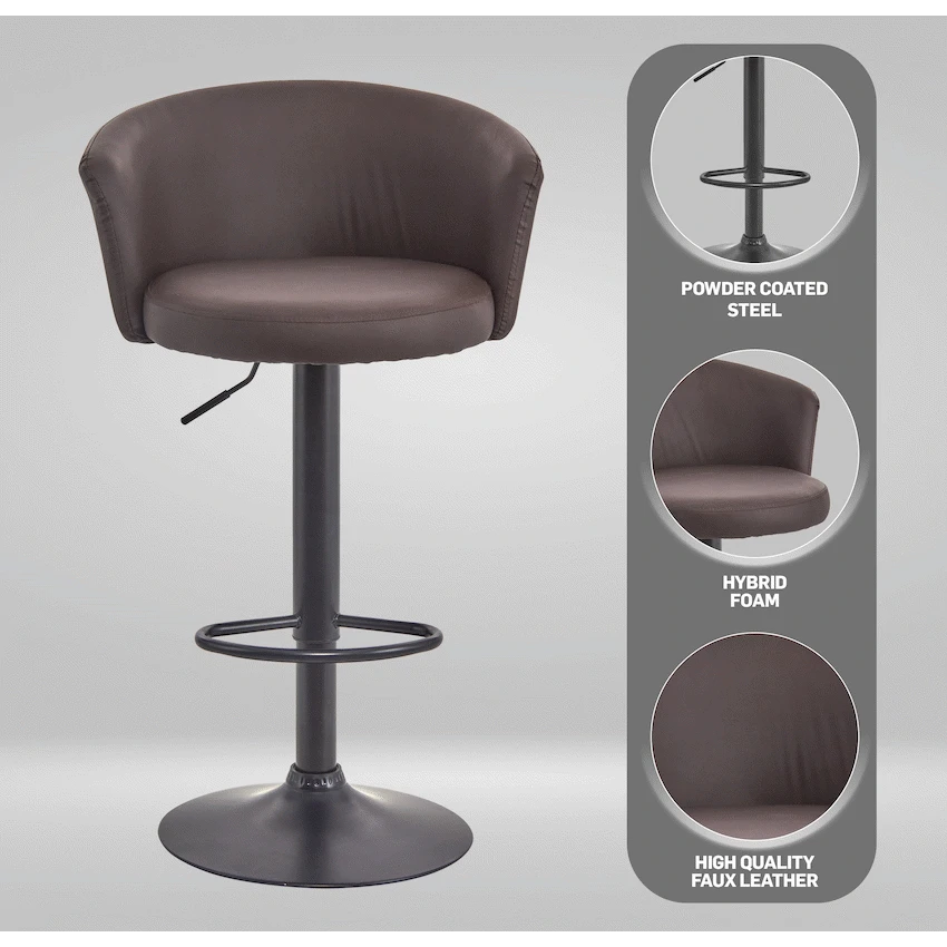 Everfurn Titan Barstool - Brown - Image 6