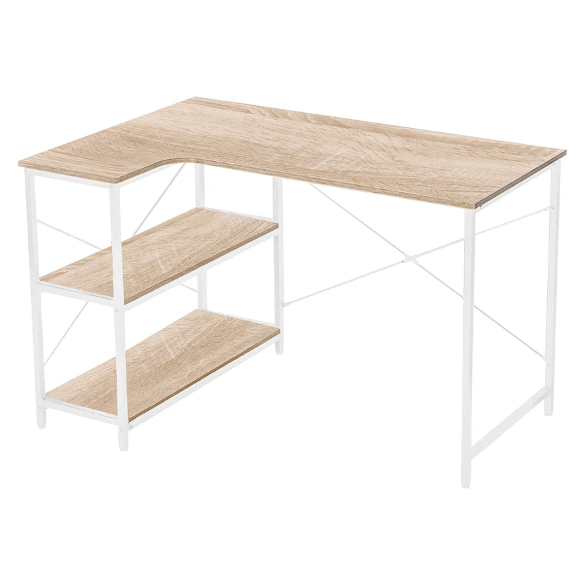 Everfurn Anthony Work Desk - Light Oak and White Frame - Image 3