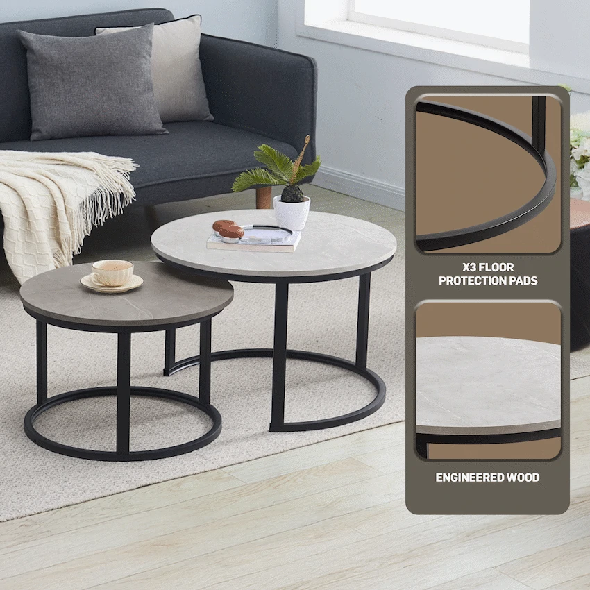 Indus Nesting Coffee Table Greyish - Image 3