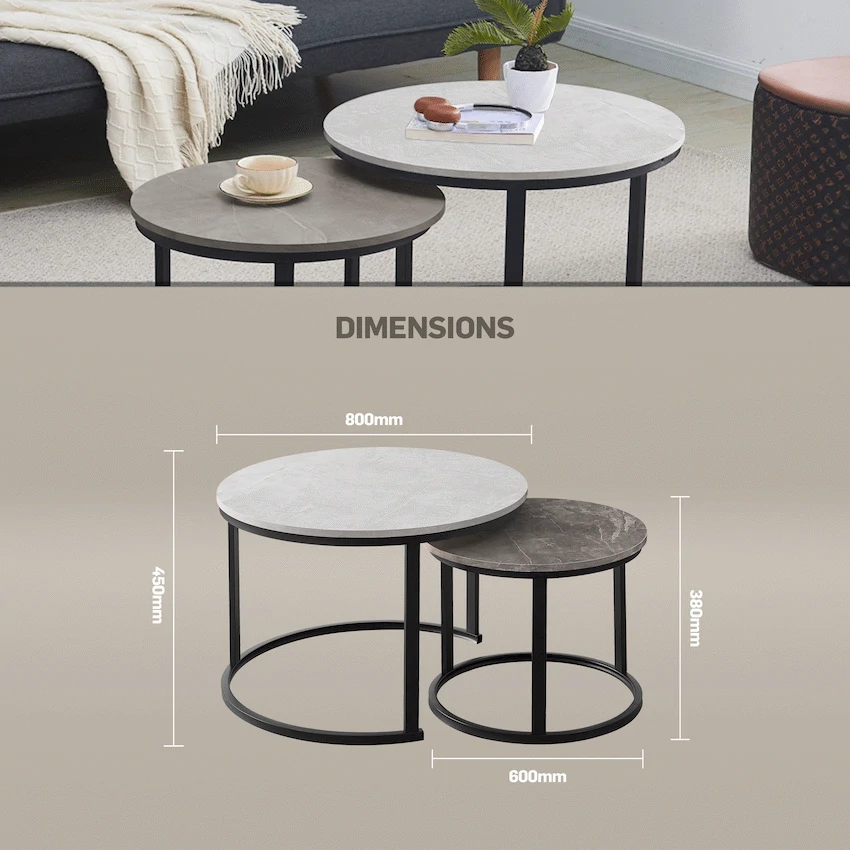 Indus Nesting Coffee Table Greyish - Image 4