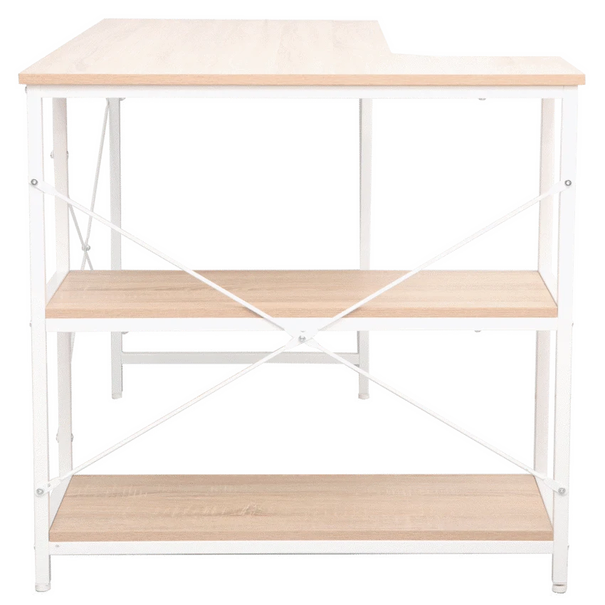 Everfurn Anthony Work Desk - Light Oak and White Frame - Image 8