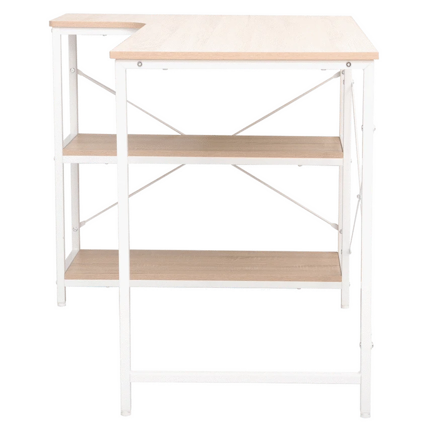 Everfurn Anthony Work Desk - Light Oak and White Frame - Image 9