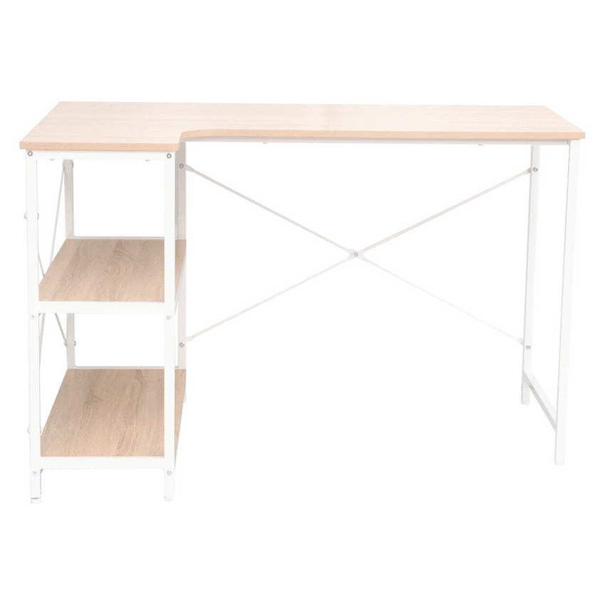 Everfurn Anthony Work Desk - Light Oak and White Frame - Image 10