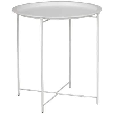 Everfurn Nala Side Table White, Painted MDF, Steel Frame, 2 Pack