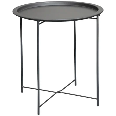 Everfurn Nala Side Table Black, Painted MDF, Steel Frame, 2 Pack
