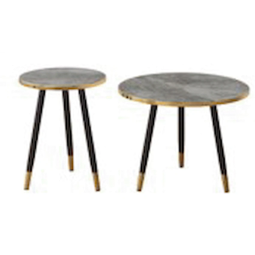 Everfurn Diana Coffee Table Grey Marble with Black Legs - Image 9