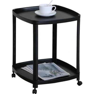 Everfurn Tay Side Table with Casters - Black