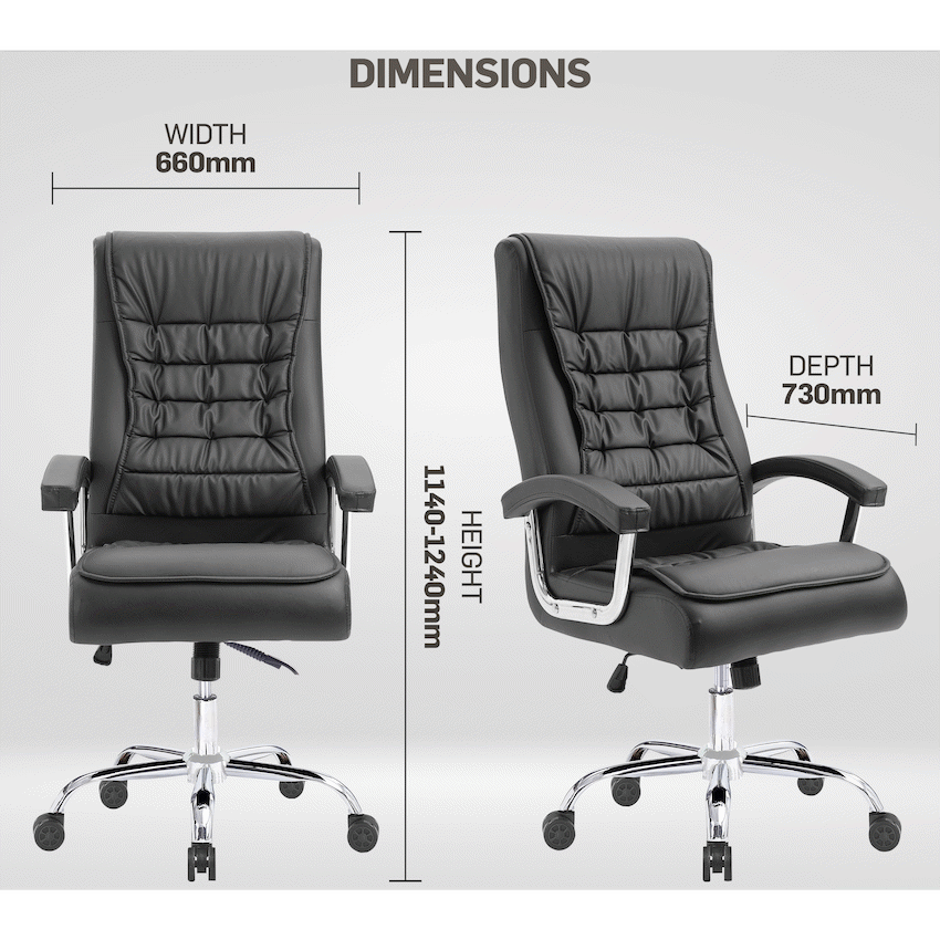 Everfurn Louis High Back Office Chair - Black - Image 6