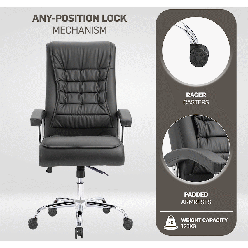 Everfurn Louis High Back Office Chair - Black - Image 8