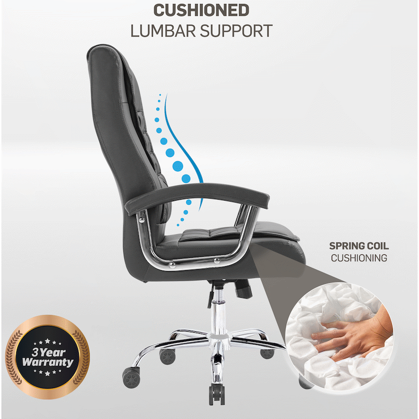 Everfurn Louis High Back Office Chair - Black - Image 7