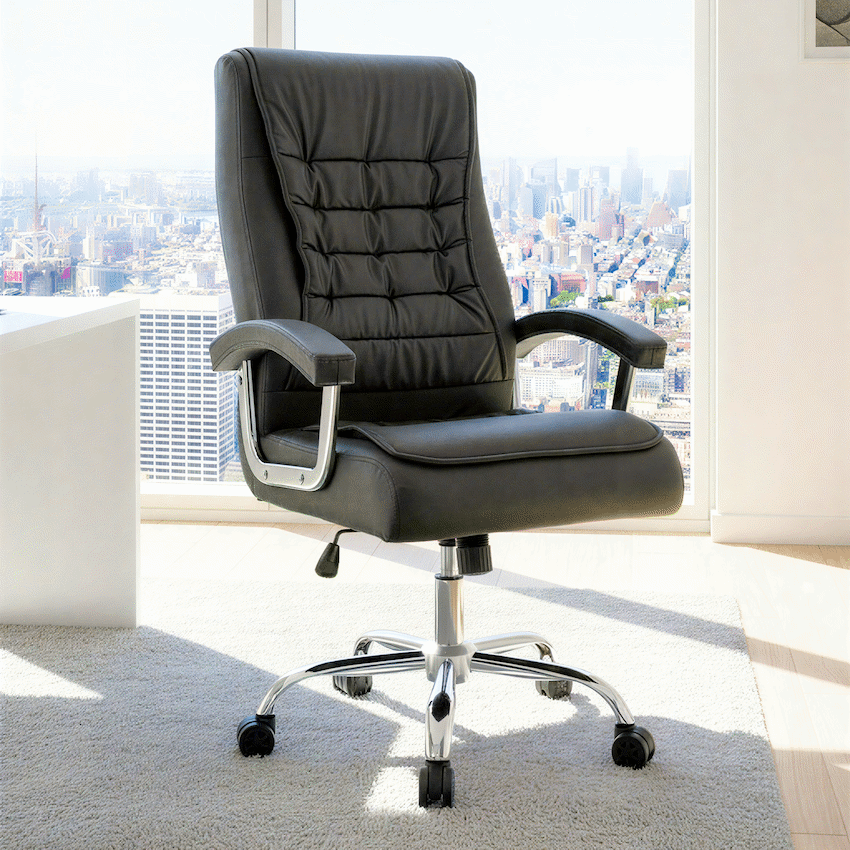 Everfurn Louis High Back Office Chair - Black - Image 4
